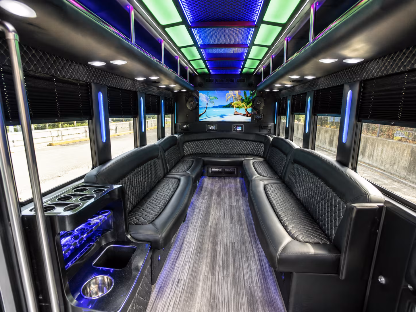 west valley city 18 passenger party bus inside